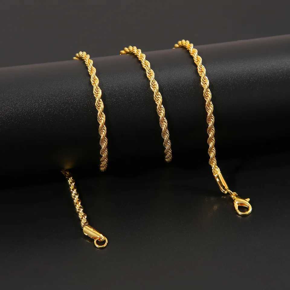 New Simple Classic Rope Chain for Men Women Necklace Casual Punk Stainl Steel Figaro Twisted Cuban Chain Necklace JewelryXJ251024