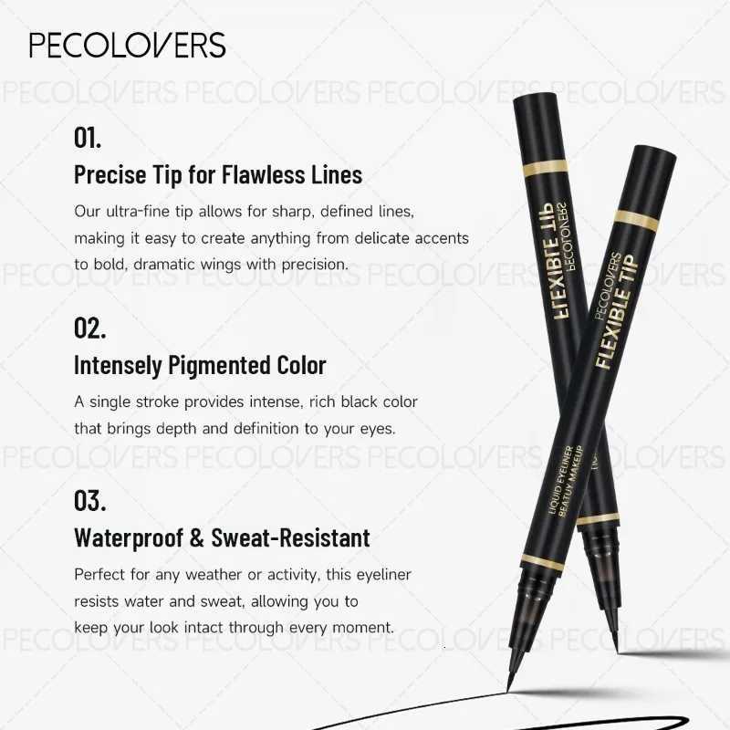 5pcs Black Eyeliner Quickdrying Extremely Thin Eyeliner Waterproof and Sweatproof Not Easy To Smudge Eye CosmeticsL251024