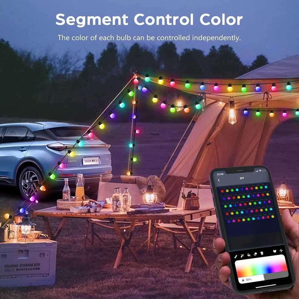 WS2812B RGB LED String Garland Light 10m 5m Smart IC APP Bluetooth Remote Fairy Lights Dreamcolor Garden Party Christmas Decor C251024
