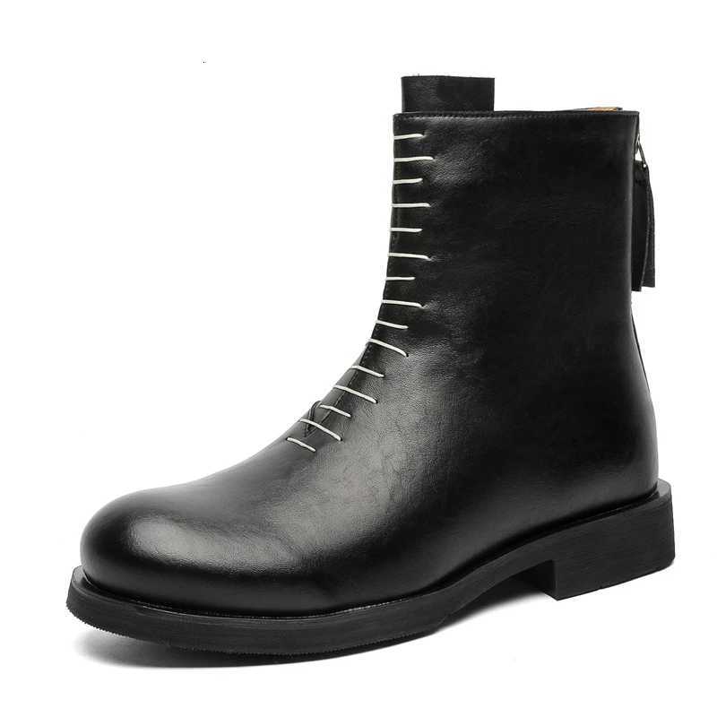 New Fashion Mens Ankle Boots Outdoor Personalized HighTop Shoes Business Motorcycle Boots Sliding Mens Leather Walking Boots W251024