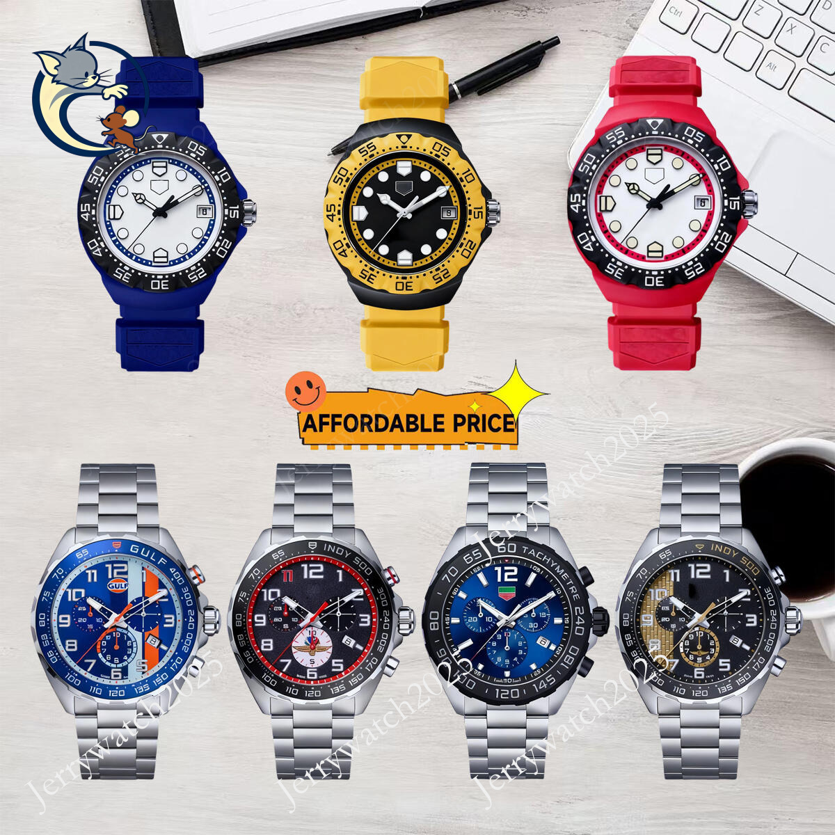 Tageres Hueuerly watch High Quality Mens designer Watch Man Tager Hues Chronograph Watch Automatic quartz Movement Watch AAA quality waterproof Stainless steel 96