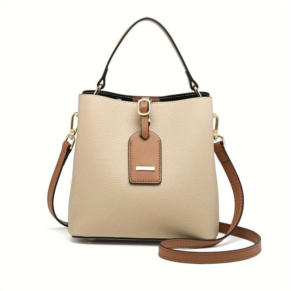 ZOOLER Women's Genuine Leather Capacity Elegant Solid Color Pink/Green/Black Closure Adjustable Strap, Lining, Hardware, Structured Bucket Bag Wi