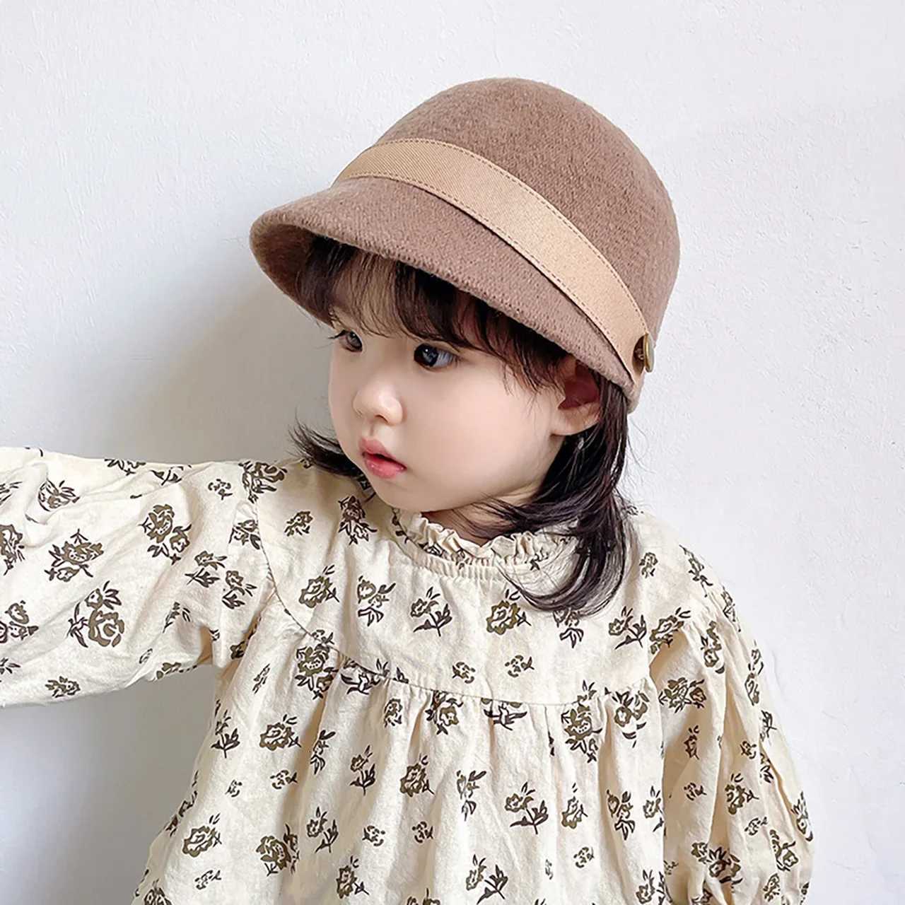 Winter Warm Baby Equestrian Hat Vintage Baby Boy Girl Wool Caps Cute Toddler Short Brim Duck Tongue CapL251024