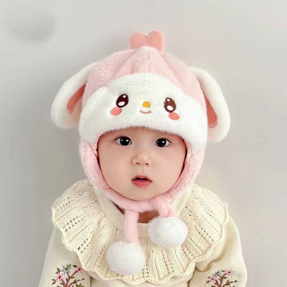 New Baby Winter Hats Cotton Warm Earmuffs Cartoon Beanie Solid Color Soft Skin Friendly Winter Cold Protection Warmth MINISOL251024