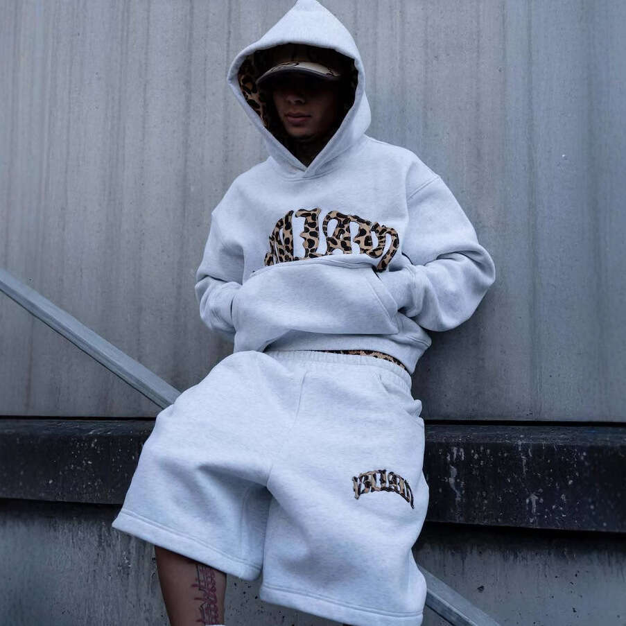 2025 New European Trendy Brand High-Quality Leopard Print Casual Sports Hoodie for Men and Women