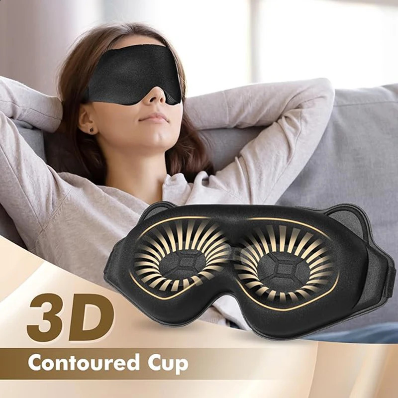 Sleep Eye Mask Weighted for Side Sleeper Men Women 3D Contoured Sleeping Mask No Eye Pressure 100 Blockout Soft Comfortable Eye 251022