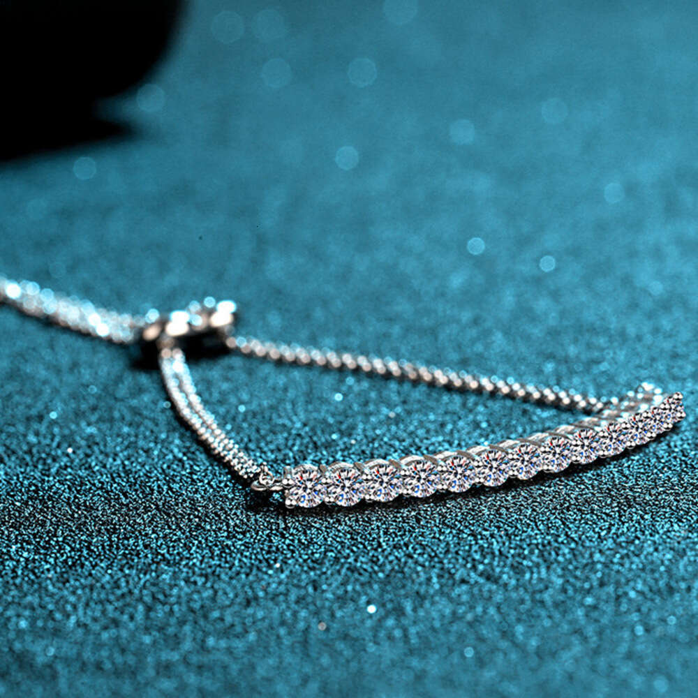 DHCollections-- S Pure Sier 1.3 Moissanite Simulated Dia Row Bracelet Direct Certification