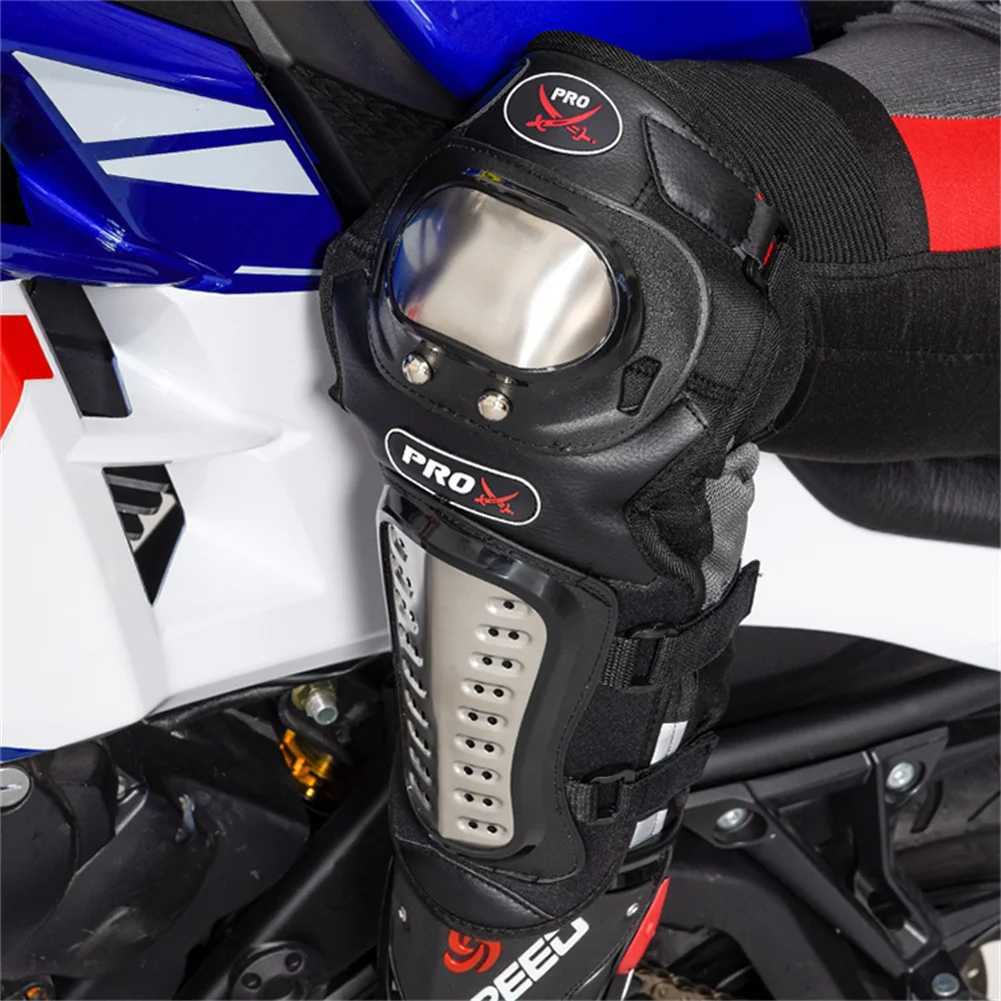 4PCSSet Motorcycle Riding Knee Pads Stainless Motorcycle Racer Knee Elbow Protector Set Motocross Protector Pad Guards Knee PadW251024