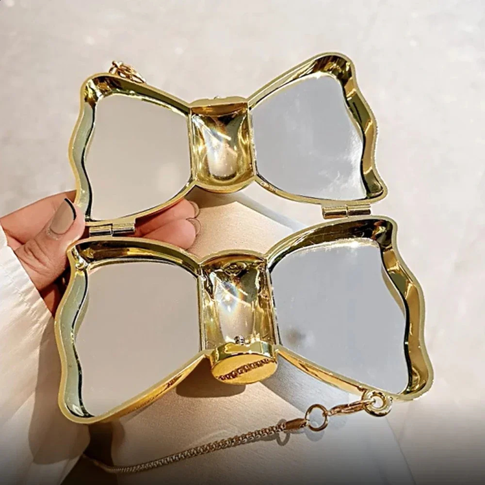 Purses and Handbag er Shoulder Bags Funny Shape Party Wedding Round Acrylic Shiny Clutch Purse Golden Evening Bag 251023