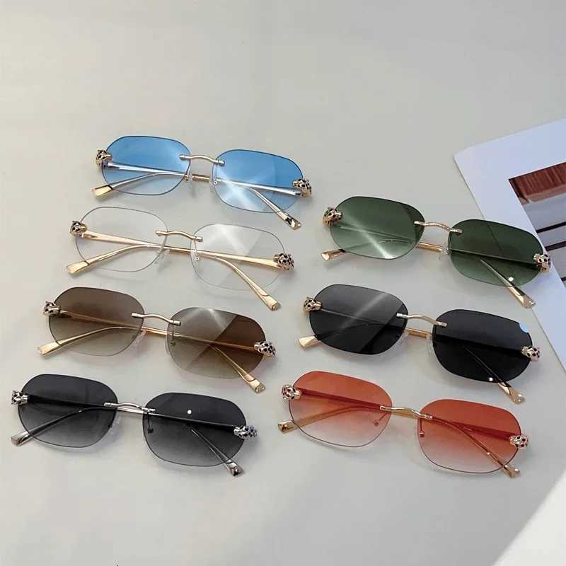 KAMMPT Rimless Oval Sunglasses Men New Fashion Vintage Gradient Casual Shades Women Trendy Luxury Brand Design Decor Sun GlassesT251024