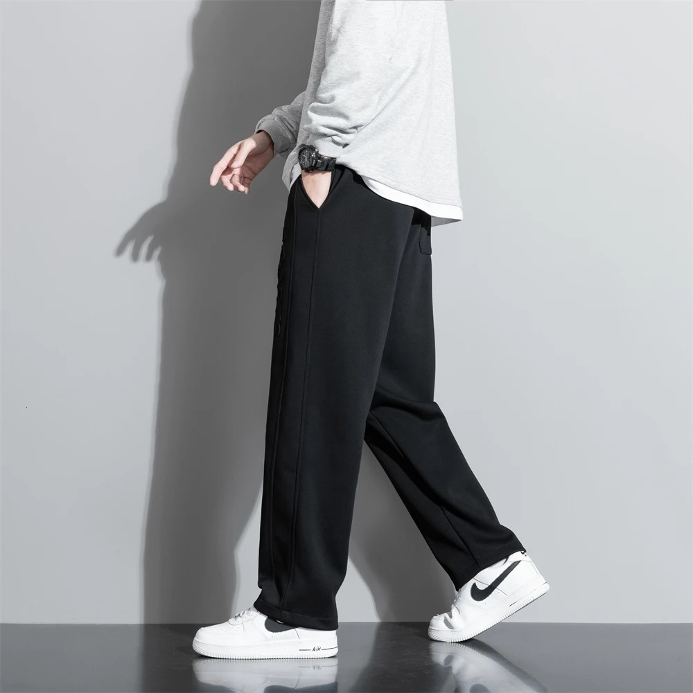 2025 AutumnWinter 190 Tall Mens Trousers 3D Letter Extralong Trouser Length 115cm Elastic Waist Casual Sportswear Pants 251020