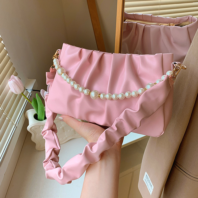 Luxury Brand Designer Bag Soft Leather French Niche Cloud Bag For Women Trendy High-End Pleated Underarm Bag Versatile Crossbody Bag Summer French Sty