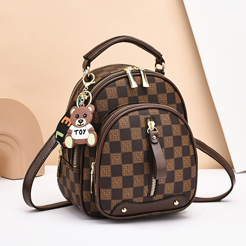Luxury Brand Designer Bag 2025 New Super Hot Backpack Soft Leather Printed Contrast Color Women's Bag Simple Versatile Double Shoulder Bag For Wo