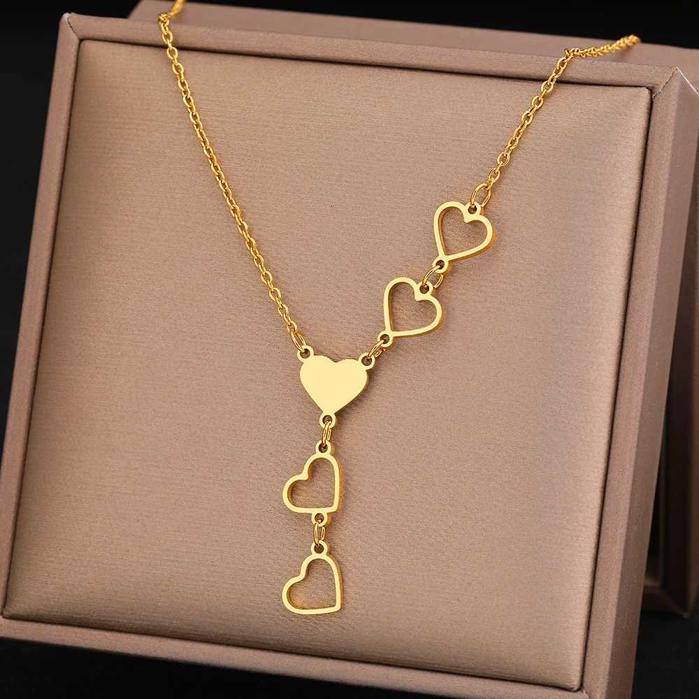 Stainl Steel Necklaces Light Luxury Elegant Delicate Heart Pendant Charm Chain Korean Fashion Necklace For Women Jewelry GiftXJ251024