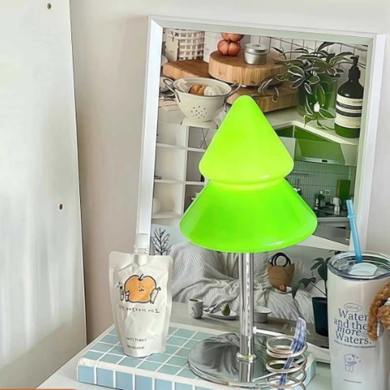 Christmas tree table lamp cute glass ornament colorful dopamine desktop atmosphere decorative light bedroom bedside lamp C251115