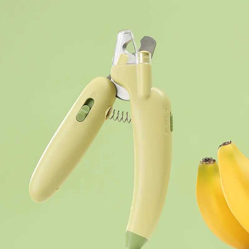 Banana Nail Clippers Claw Trimmers for Dog Cat Dog Toenail Clippers with LED Light for Bloodline Professional Grooming Tool Z20251024