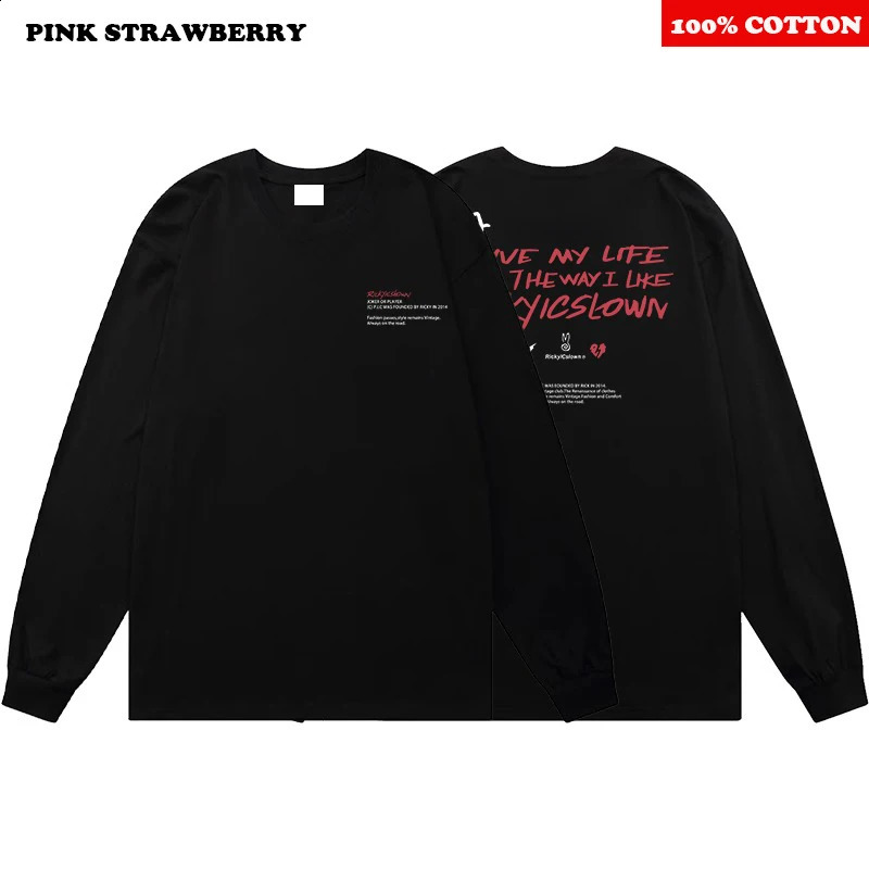 High Quality Long sleeved Tshirt Men Autumn American Street Letter Print Tee Casual Loose Y2k Tops Youth men clothing 251020