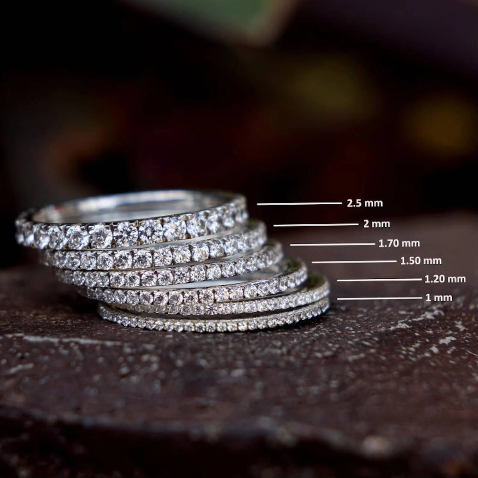 Igi Gia Certified HPHT CVD Lab Grown 183 mm Diamond 18k14k Solid White Gold Eternity Wedding Bands for Women and Men
