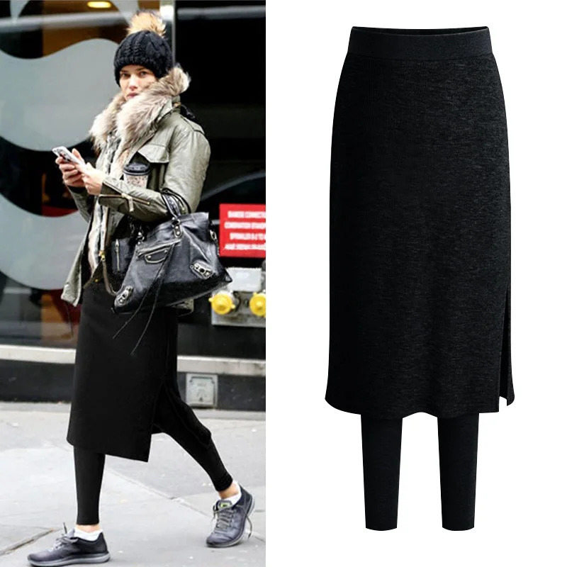 Culottes Leggings Women Warm Winter Tights Thermal Skirt One Piece Pants Fleece Leggins Sweatpants Plus Size Clothes Leg Warmers 251018