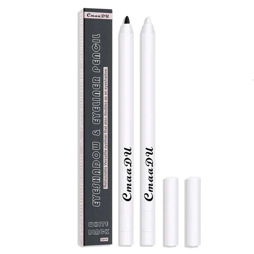 CmaaDu 2PcsSet BlackWhite Chroma Graphic Eyeliner Pencil Makeup Formula Rich Colour LongWearing Gel Eyleliner Pen CosmeticsL251024