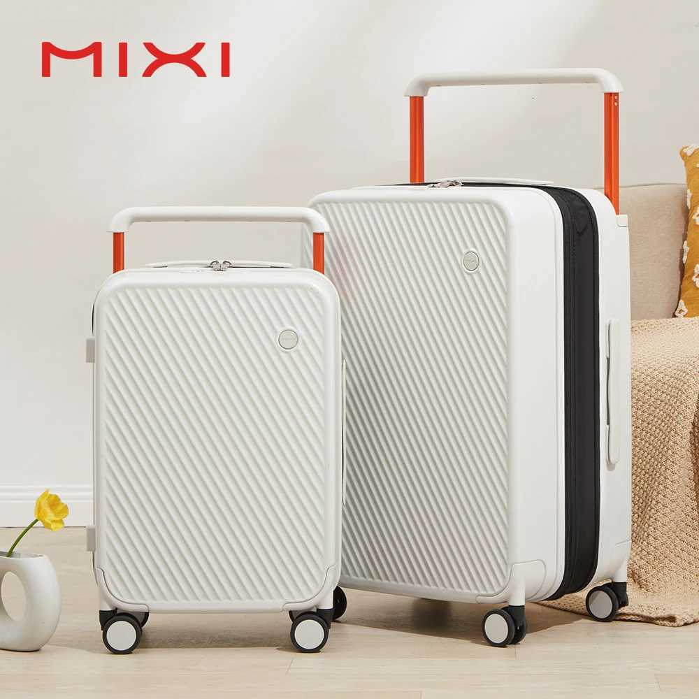 MIXI Expandable Carry On Luggage Lightweight Large Capacity Wide Handle PC Travel Suitcases Spinner Wheels TSA Lock 20 24 InchW251024