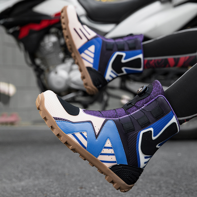 Four Seasons Motorcycle Short Boots Unisex Offroad Riding Shoes for Racing & Travel Non-Slip Wear-Resistant with Reliable Protective Design Key Gear