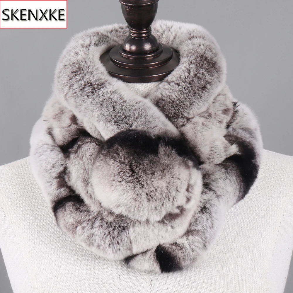 Winter Natural Rex Rabbit Fur Ring Scarf Women Warm Real Rex Rabbit Fur Mufflers Russian Lady Genuine Rex Rabbit Fur Scarves 251020