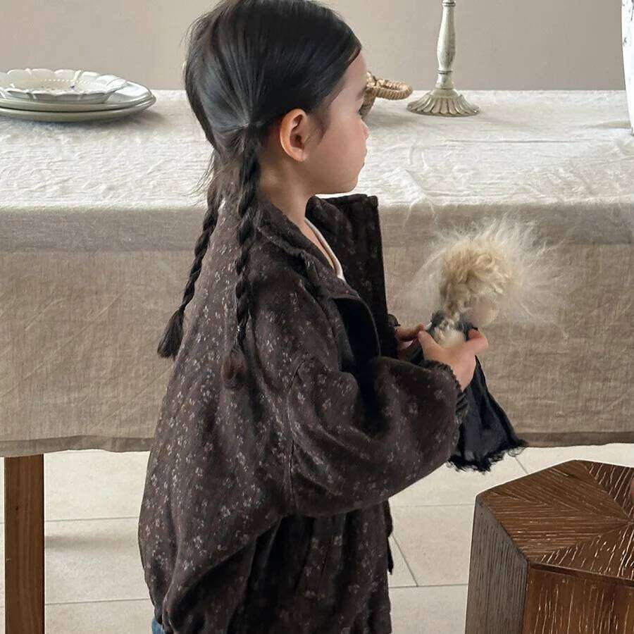 Autumn Children Coat Cotton Floral Printed Infant Babys Zipper Jackets Loose Retro Toddler Little Boys Outerwear Coats