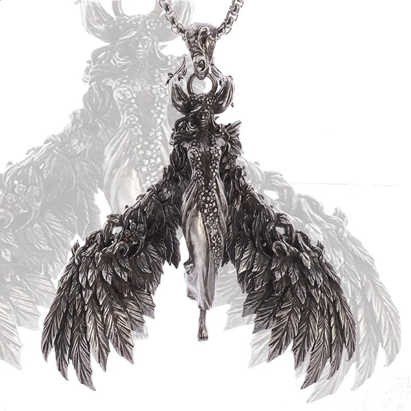Gothic Evil Angel Witch Devil Pendant Necklace for Men and Women Punk Personality Trendy Cool Jewelry Gift 251023