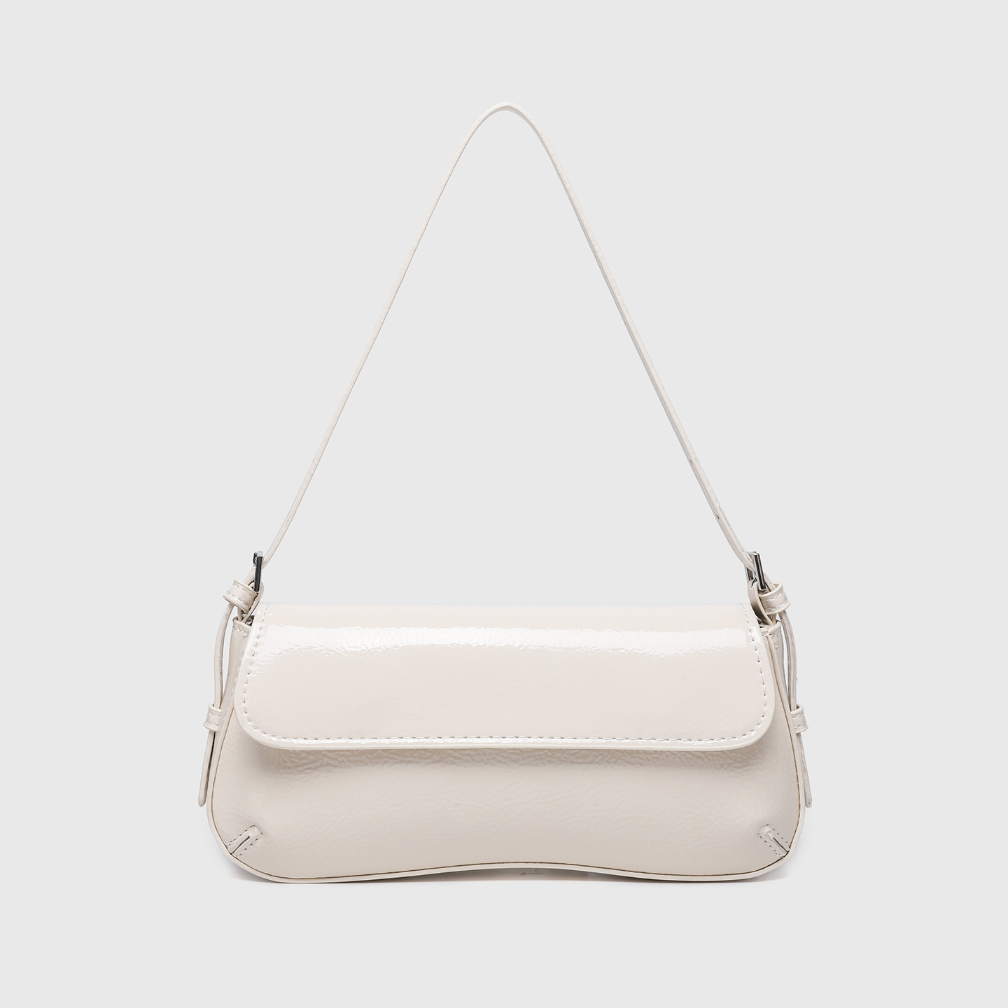 New Model Polished Baguette Bag Women Simple Design Luxury Textured Versatile Shoulder Bag Underarm Purse