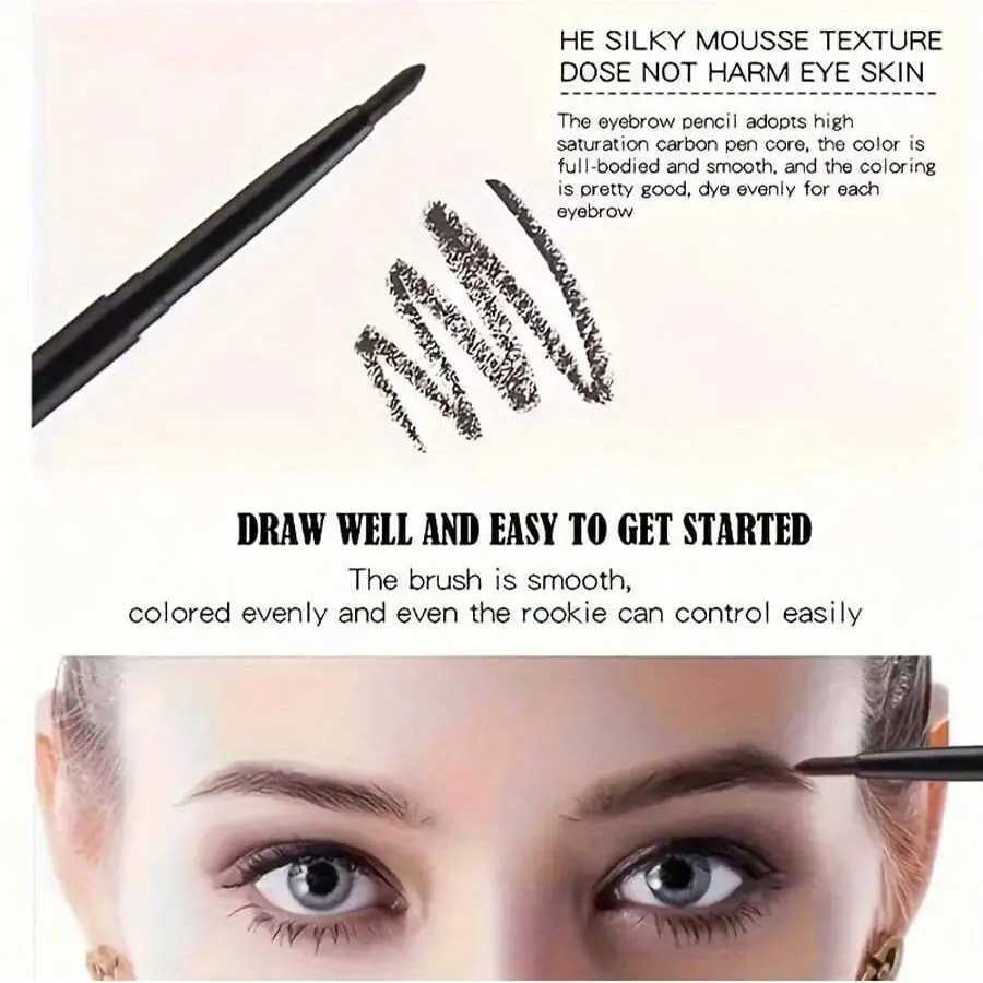 3pcs Waterproof Black Eyeliner PencilsSmudgeProof LongLasting BeginnerFriendly Eye MakeupL251024