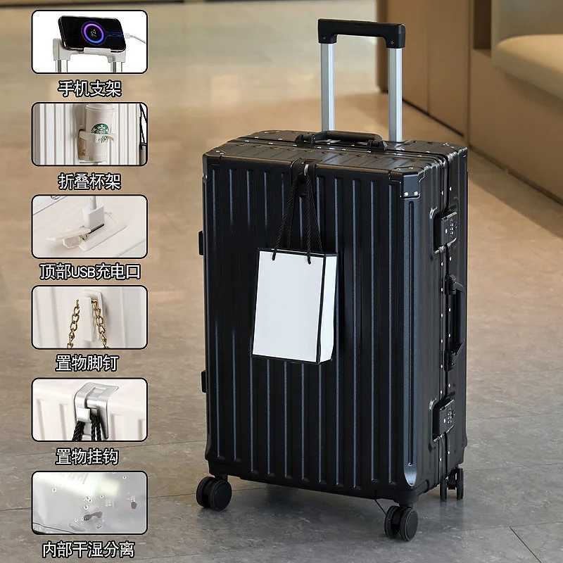 1 Piece Suitcase Multifunctional Universal Wheel Mens and Womens Suitcase Student Trolley Case Durable Large Capacity Password Box HookW251024