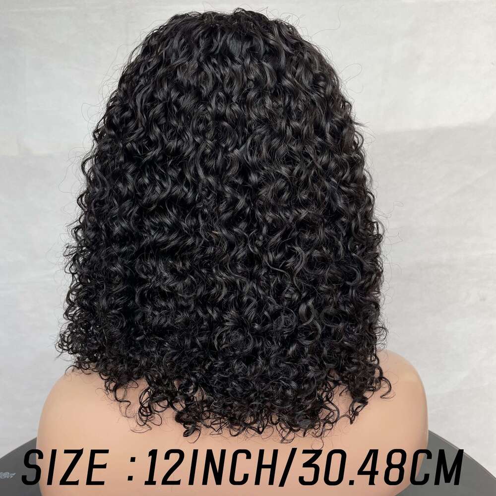 Throw On Go Wigs Human - Pre Plucked & Cut 4x4 HD Lace Closure Curly Wave Bob Wig No Glue Needed, Adjustable Anti-Slip Cap 150% Density Brazilian Virg