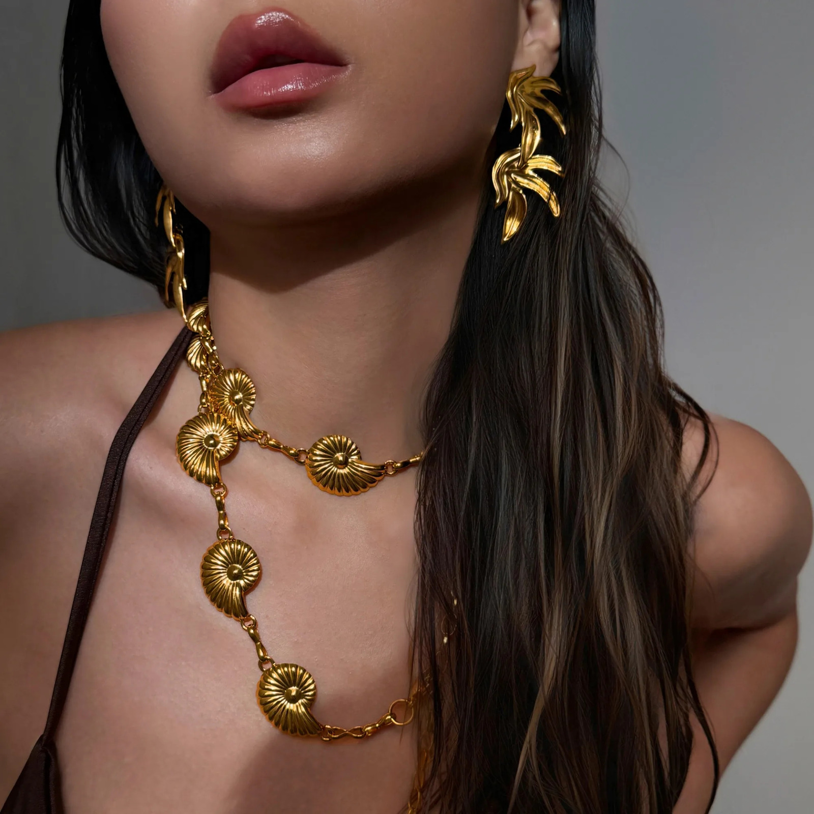 18k Gold Plated Stainless Steel Tarnish Free Boho Hawaiian Conch Dangle Irregular Beach Belly Chain Sexy Bikinis Waist Beads 251023