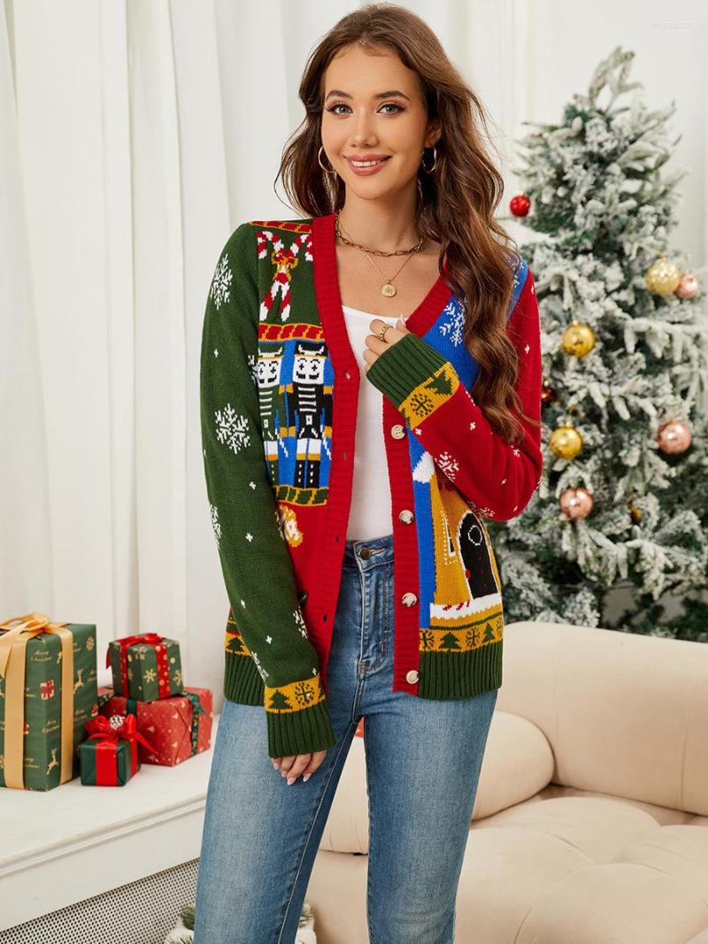 Designer Women's Sweaters Christmas Prints Women Christmas Sweater Winter Casual Loose Full Sleeve Knitwear Oversized Jumper Warm Soft Xmas Look 