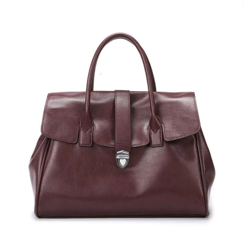 Pure Color Large Soft Handbag For Ladies Artificial Leather Flap Tote Classic Versatile Shoulder Bag Commuting Travel Bags