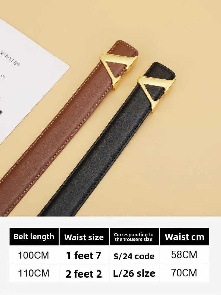 New Fashion Womens Belt Business Alloy Letter V Buckle Everyday Multifunctional Decorative Belt W251024