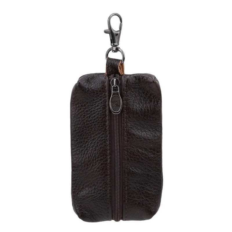 Genuine Leather Man Key Wallets Short Women Men Key Holders Keys Organizer Zipper Car Key Chain Wallet Keychain Housekeeper Z251023