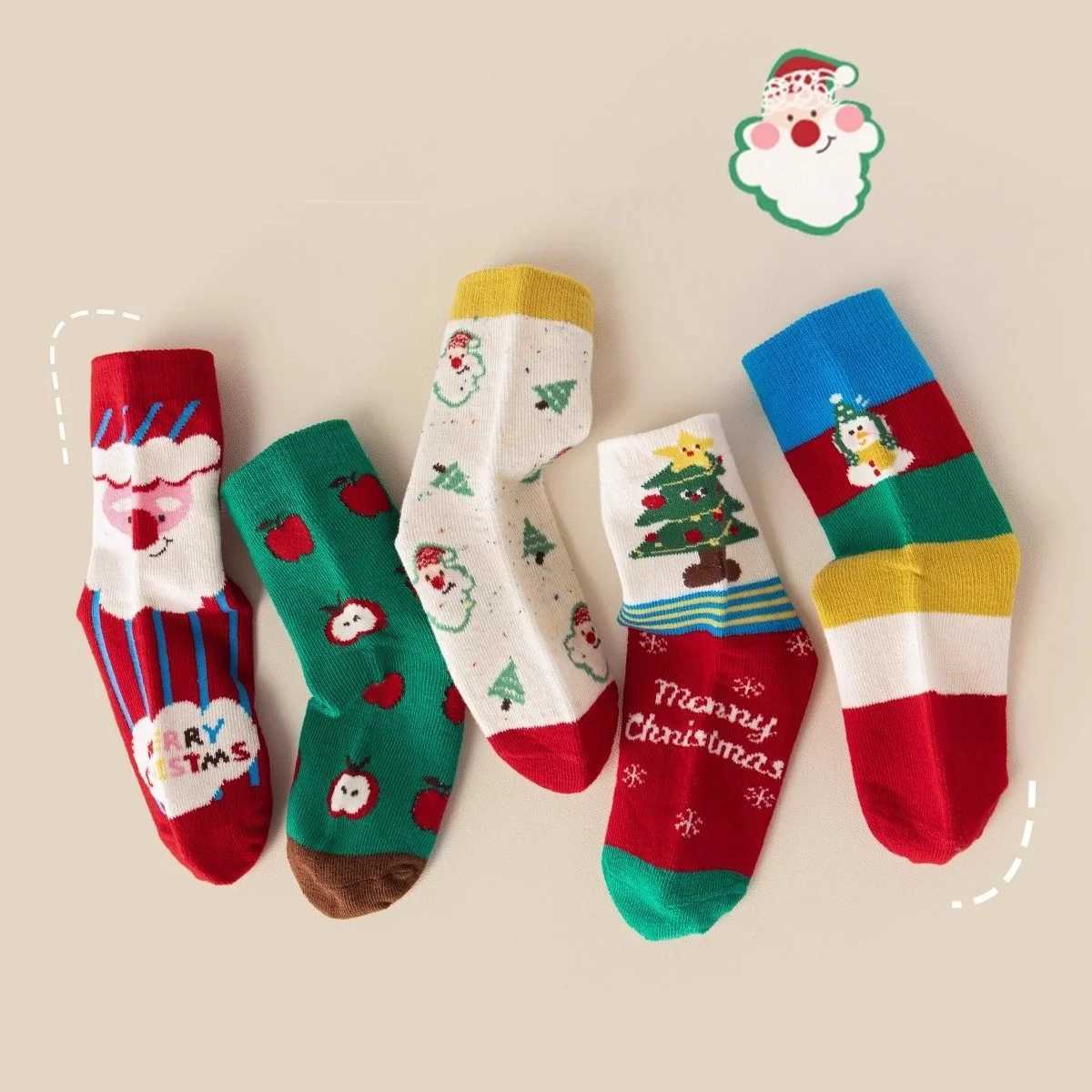 5 PairsSet Christmas Childrens Socks For Girls Boys Winter Kids Socks New Year Cartoon Cute Festive Socks For 212 Years Girl J251024