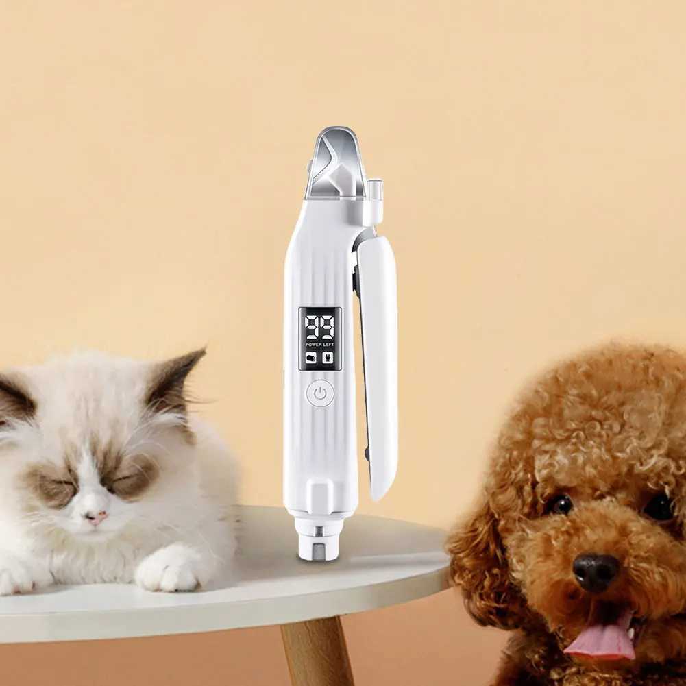 2 in 1 Electric Pet Nail Trimmer Quiet and Low Vibration Pet Toenail Clippers with LED Lights for Small Medium Large DogsCats Z20251024