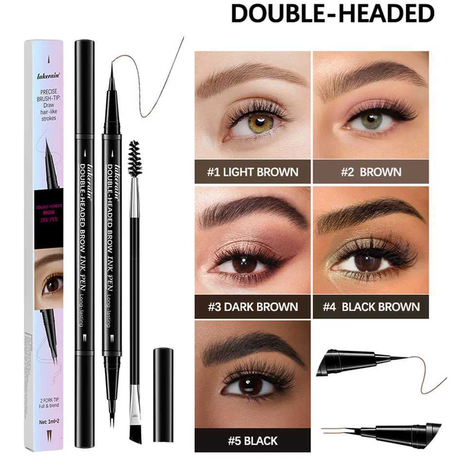 2 In 1 Eyebrow Pencil Eyeliner DoubleHeaded LongLasting Waterproof SmudgeProof Precise Delineation Natural Tones for All SkinL251024