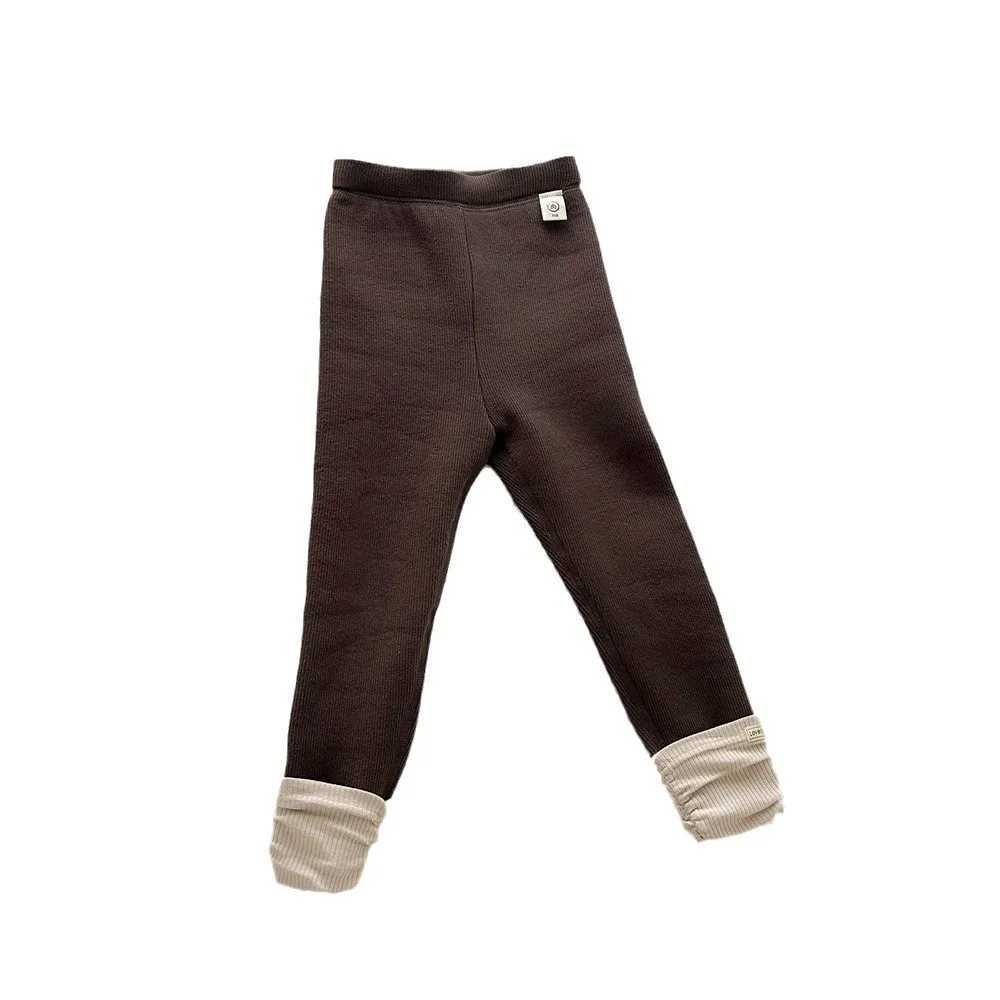 Ins Autumn Winter Kids Girls Velvet Leggings Spliced Fleece Skinny Stretch Baby Girls Pants Slim Fit Pile Warm Child Girl PantsT251024