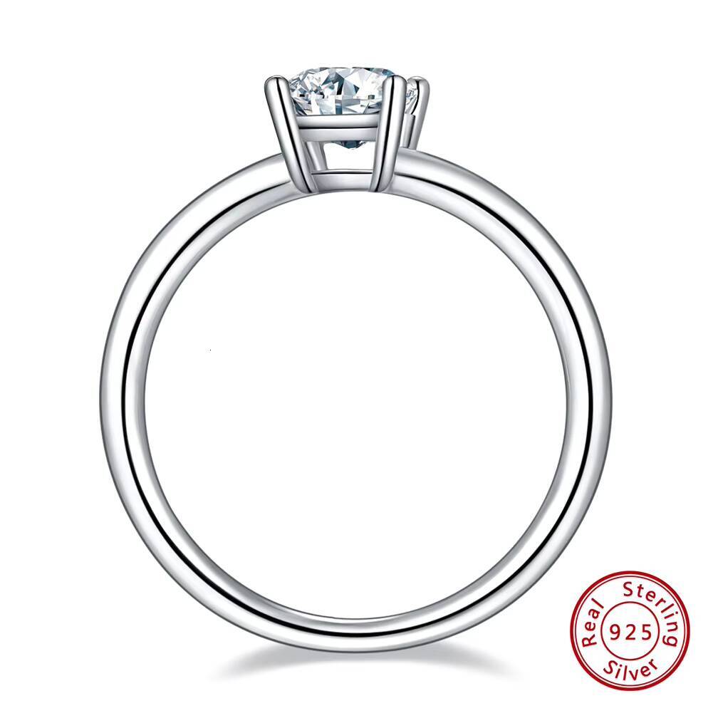 SMR56 Silver Jewelry Gift Moissanite Diamond Emerald Cut 1ct VVS Clarity Anniversary Wedding Engagement Rings