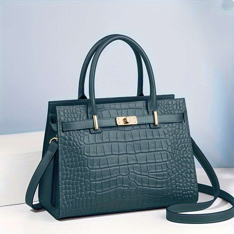 Zooler Handbag ZOOLER Women's Genuine Alligator-Texture Handbag Elegant Golden-Tone Hardware & Adjustable Crossbody/Handbag Strap, Zipper Closure