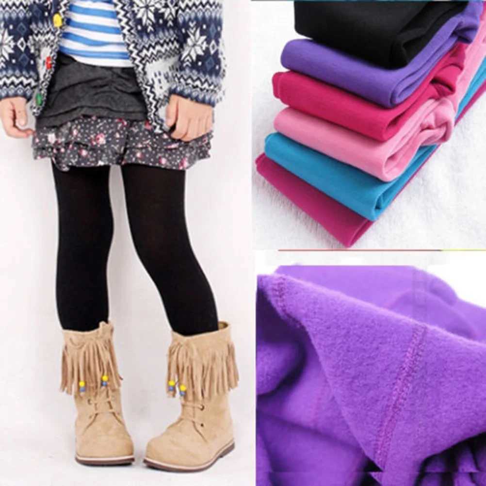 Girls Rose Red Winter Warm Lined Tights Kids Size L Thick Elastic Leggings Soft Cozy Wear Under Skirts Dresses TunicsT251024