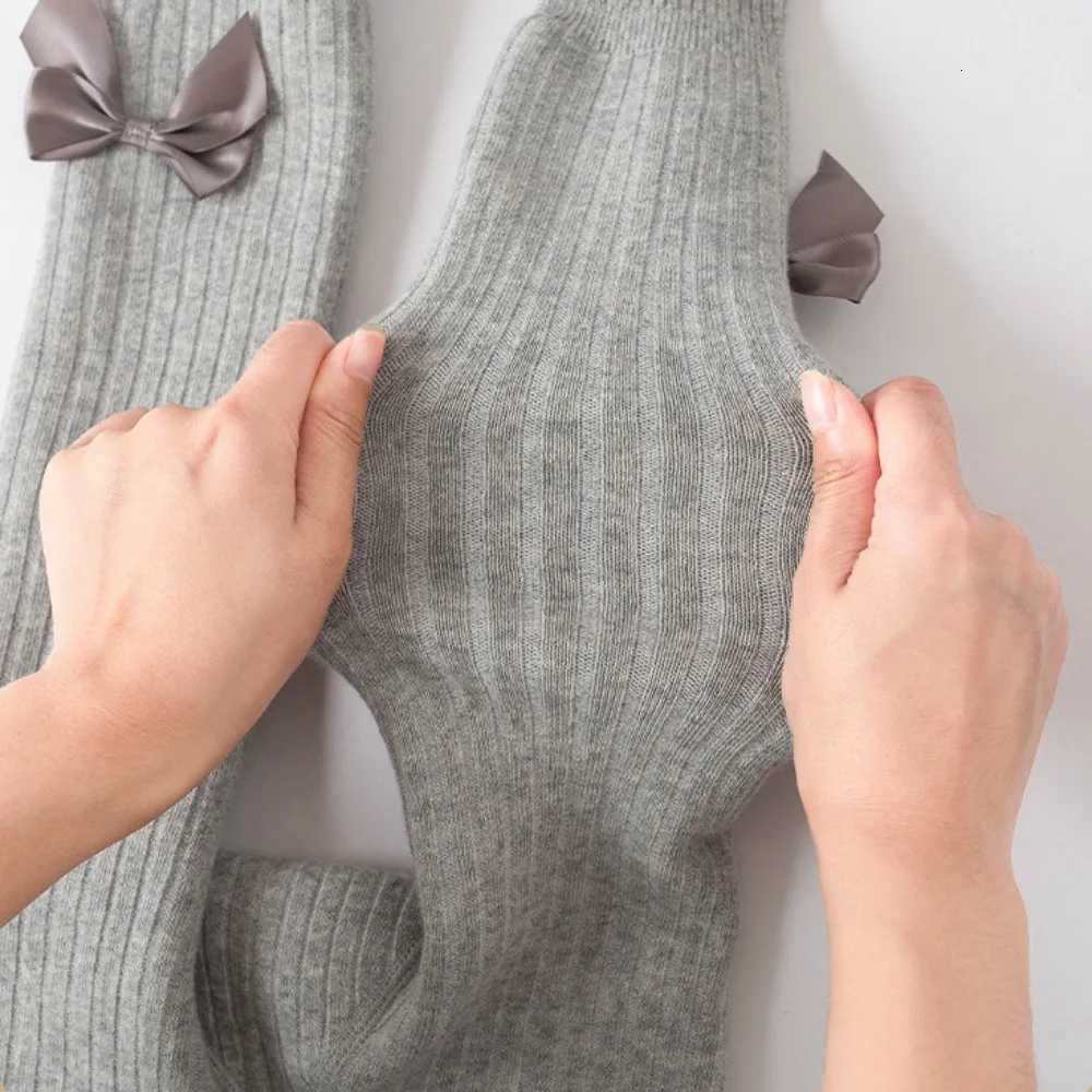 Cute Velvet Bow Cashmere Tights Cotton Thickened Children Pantyhose Toddler Stocking Warm Tights KidT251024