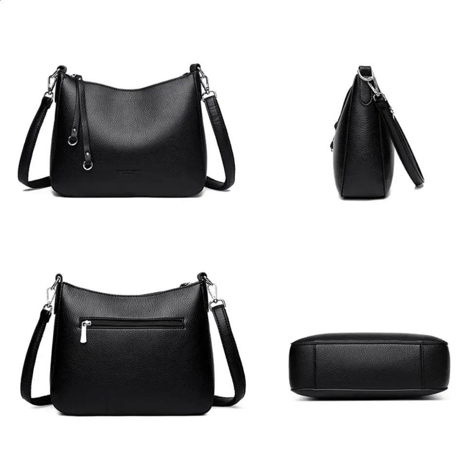 Genuine Womens Soft Leather Shoulder Bags Crossbody Ladies Casual Tote Bag Messenger Commuting Sac 251018