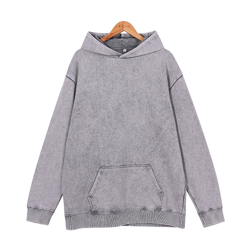 Custom Processing Cross-border 400g Heavy Designer Hoodie Jacket Tracksuit Men Polo Veste Coat Washed Hoodie Jacket Loose Wax-dyed Unisex Drop Shoulde