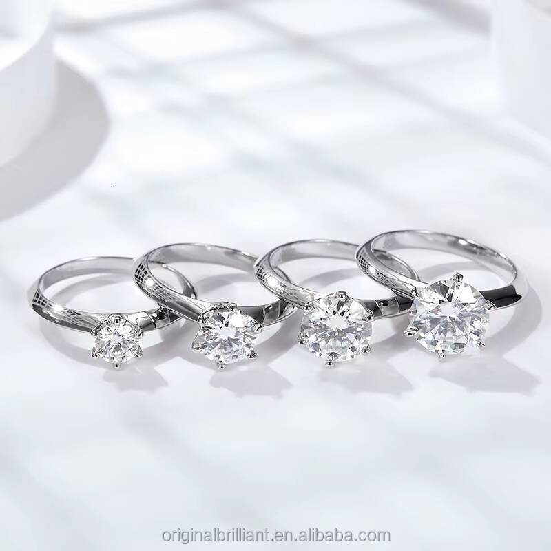Starsgem 05ct 10ct 20ct 30ct Moissanite Diamond 925 Sterling Silver Solitaire Engagement Ring