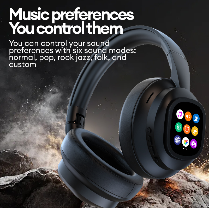 HYUNDAI AI Bluetooth Headphones X1 PRO Noise Cancelling Sports Headset Smart Translation With Multi Magnetic Touch Control LED Screen